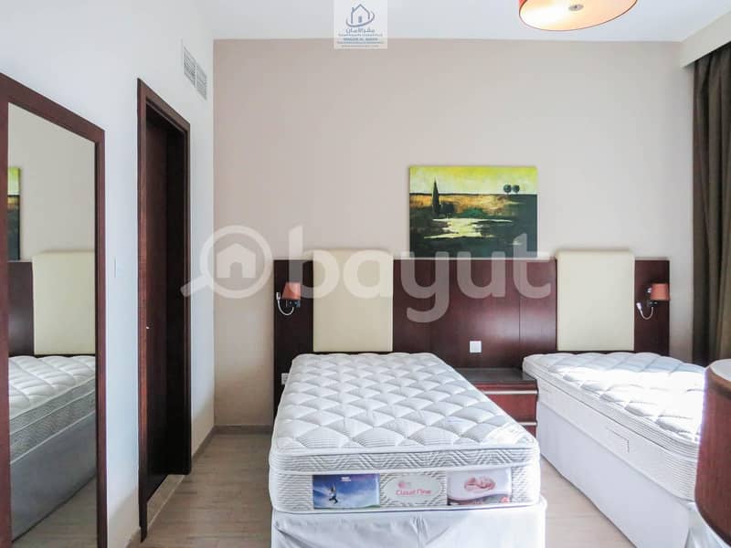 2 Luxurious Furnished  Apartments 1 Bedroom with Modern  Living Room  In Al Nahyan Camp