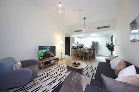 1 Bedroom Flat for Rent in Al Furjan, Dubai - Living Room