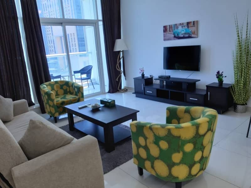 hot summer offer amazing  fully furnished One bed room apartment  with corner city view