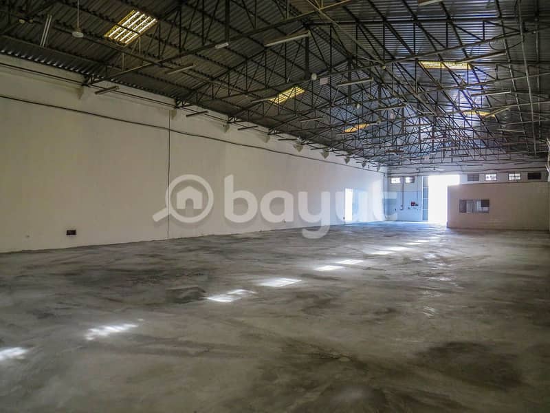 One Month Grace Period -Office with Commercial WAREHOUSE  4300 SQF including TAX  AED 140,000