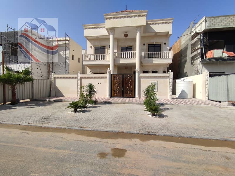 Directly on Sheikh Mohammed bin Zayed Street, a new villa for sale, the first inhabitant in the Al-Alia area, the Emirate of Ajman,
