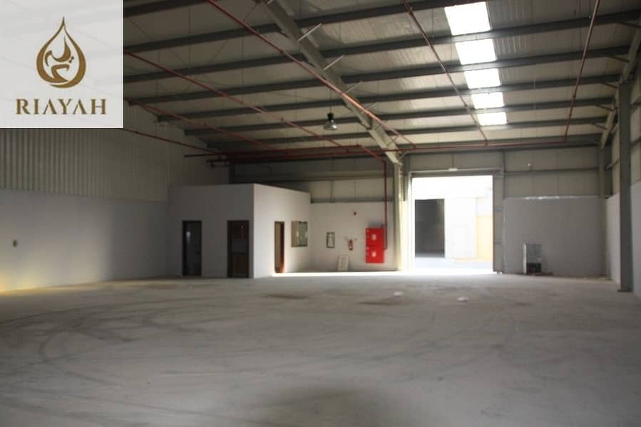 Perfect location right behind Delma Mall | Warehouses with individual Office, Pantry and Toilets.