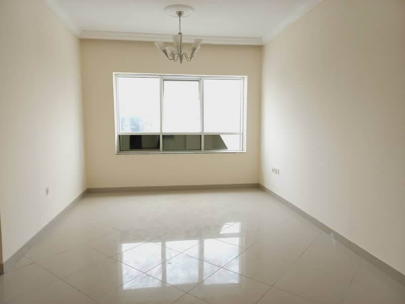 No Commission 3bhk with wardrobes, open view, gym, s/pool in al Taawun area rent 35k in 4/6 cheqs