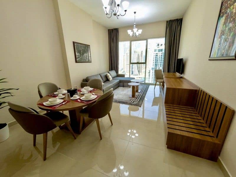 位于迪拜码头，塞弗塔大厦 1 卧室的酒店式公寓 140000 AED - 5580358