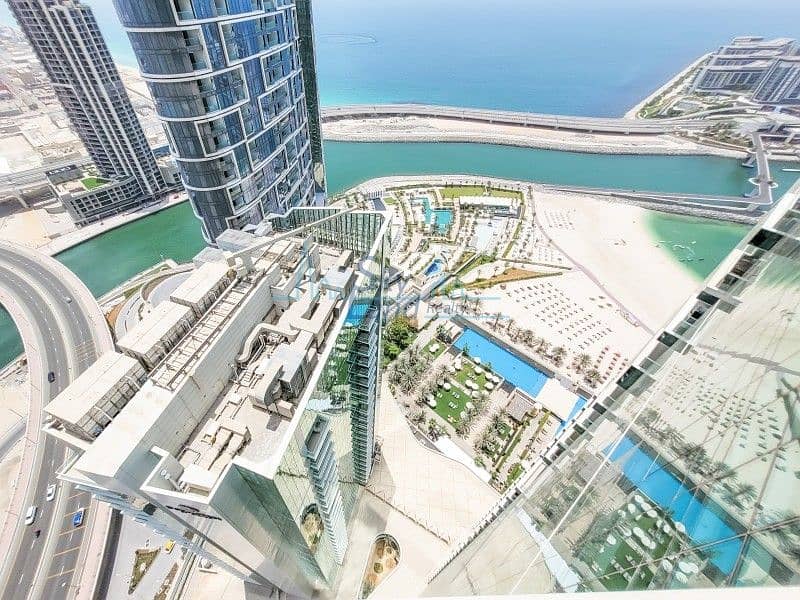 High Floor|Large 3-BR|Full Sea View|Beach Access|Al Bateen