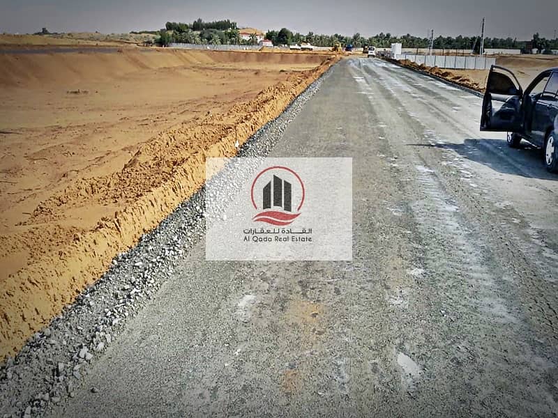 Excellent opportunity residential  land  for sale free hold free fees in Al Zahya Ajman asphalt road