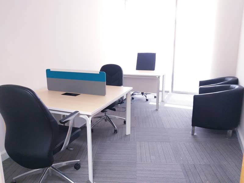 FURNISHED & SERVICED OFFICE, AED 3000/-MONTHLY  PAYMENT, FREE DEWA , CHILLER & INTERNET