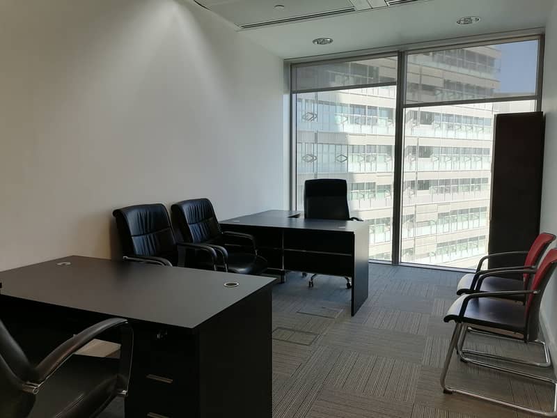 Free WI-FI, AC and DEWA! Private Office with Furniture! One Year Ejari | Linked with Mall and Metro