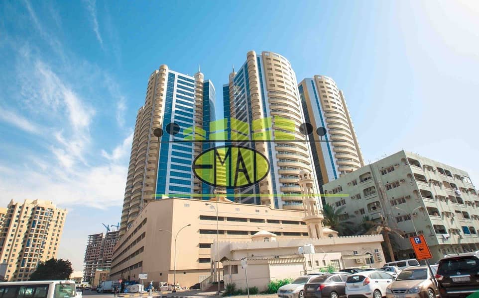 office  Big size in Horizon tower for sale 1297sqft with partition in ajman,,