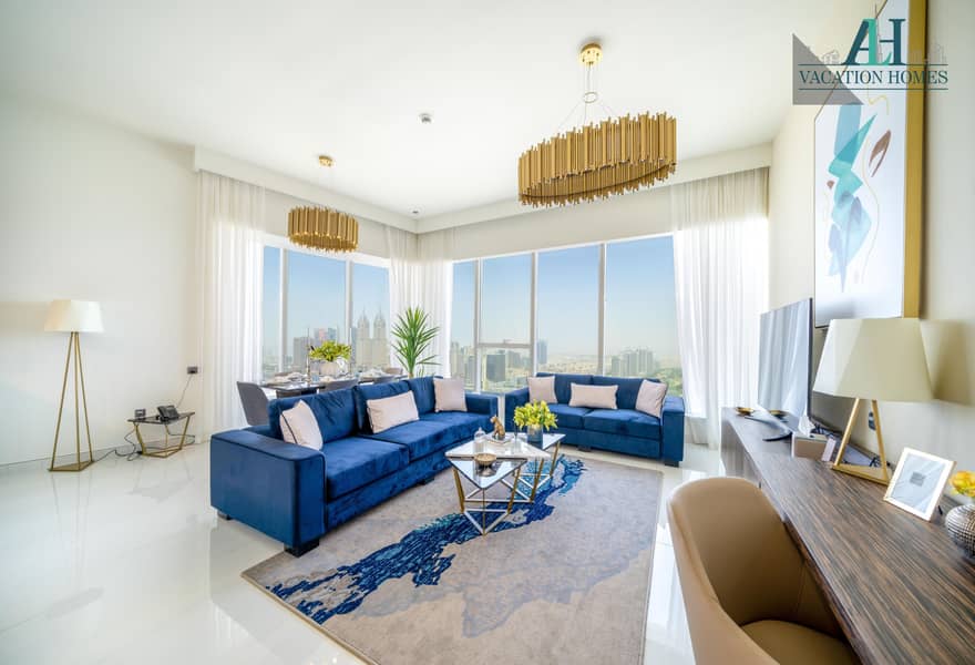 位于迪拜媒体城，迪拜阿瓦尼棕景套房酒店 2 卧室的酒店式公寓 18000 AED - 5612425