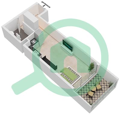 المخططات الطابقية لتصميم النموذج F شقة استوديو - سمانا جولف أفينيو