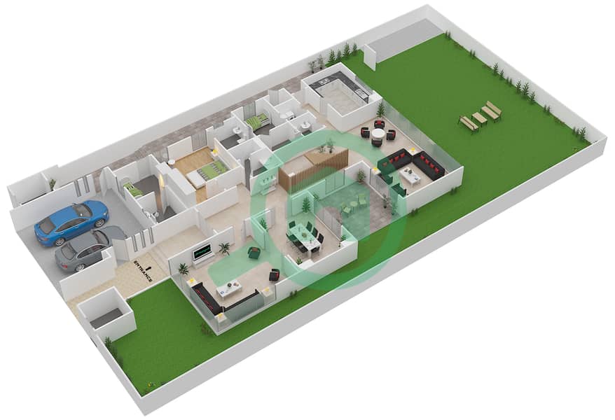 West Yas - 5 Bedroom Villa Type 4B Floor plan Ground Floor interactive3D