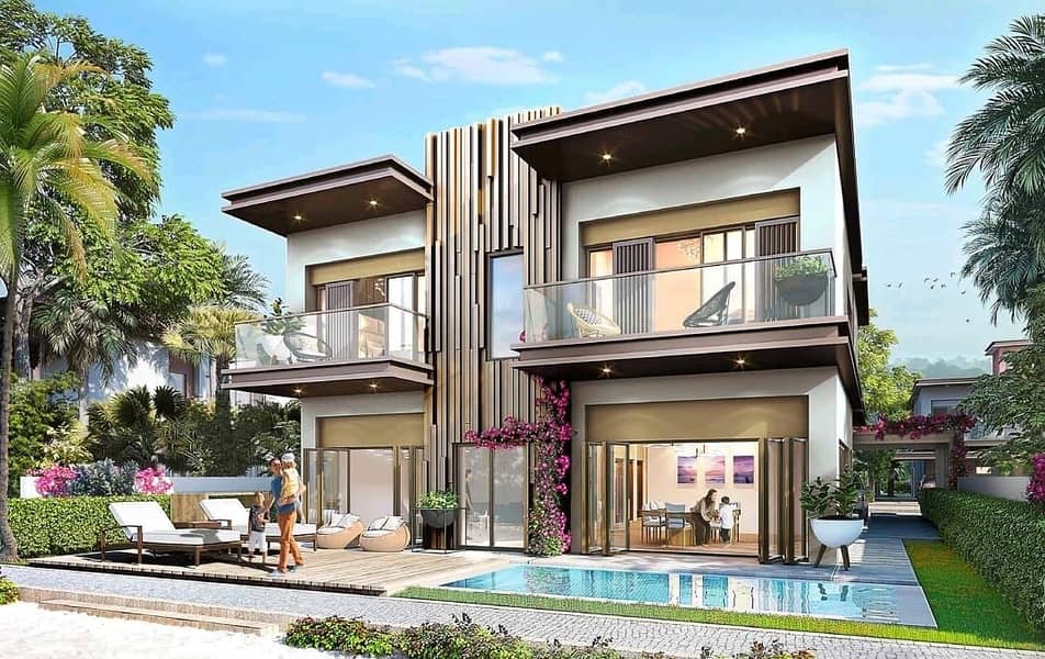 位于大马士革湖住宅，圣托里尼别墅 3 卧室的联排别墅 1435000 AED - 5615791