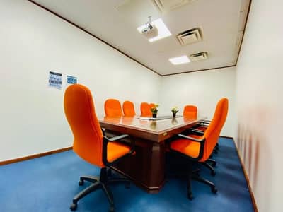Office for Rent in Al Khalidiyah, Abu Dhabi - Elegant Furnished Office Space Available with 0 Security Deposite