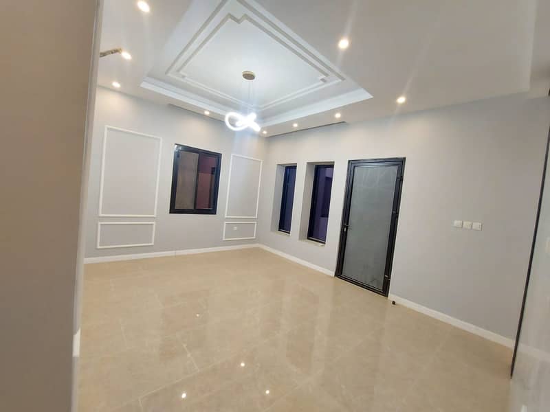 New villa, first inhabitant, for rent in the Emirate of Ajman, in Al Zahia area, on Mohammed bin Zayed Street, great location