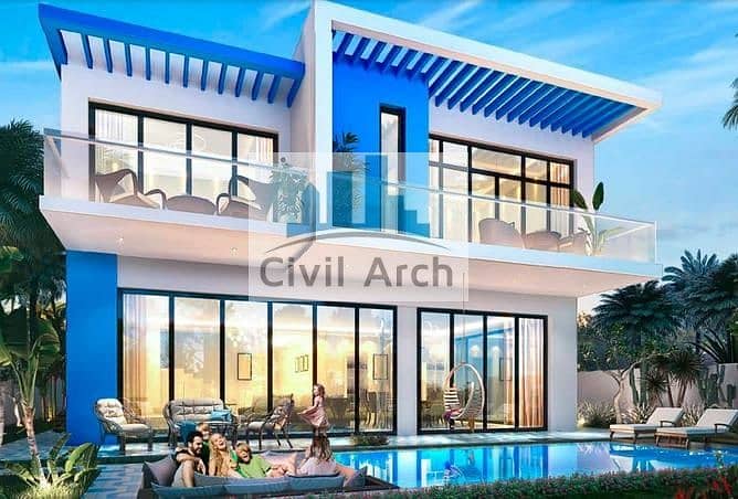 位于大马士革湖住宅，圣托里尼别墅 6 卧室的别墅 3720000 AED - 5548037