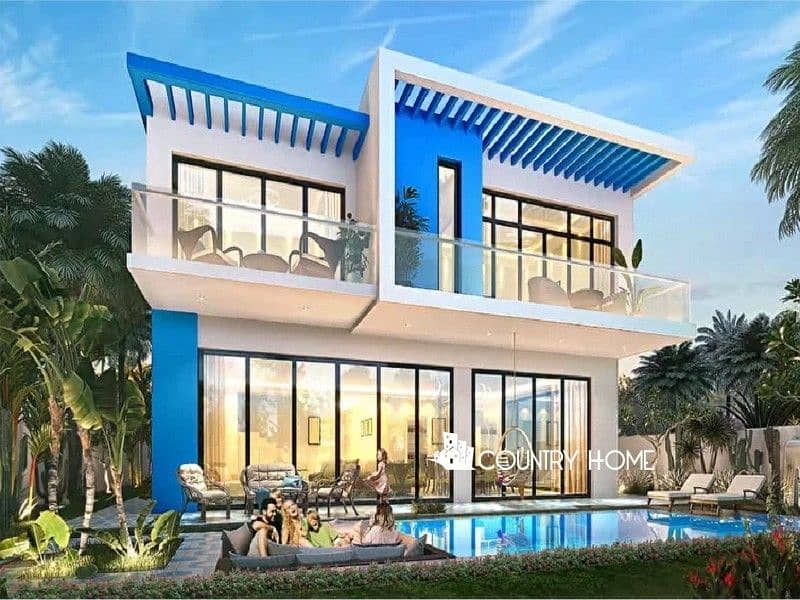 位于大马士革湖住宅，圣托里尼别墅 6 卧室的联排别墅 3730000 AED - 5562100