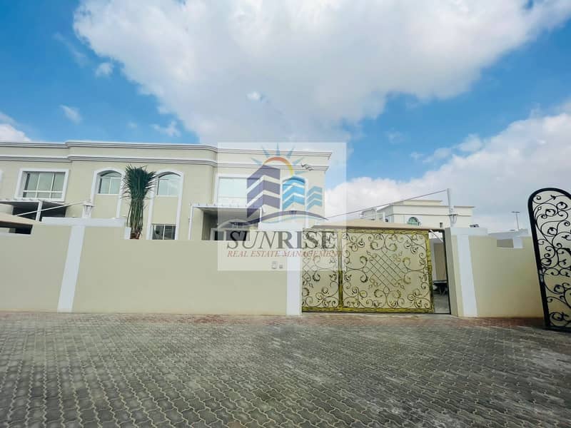 For rent in Mohammed bin Zayed City, a villa, with a private entrance consisting of 4 master rooms, a hall, a maid room,