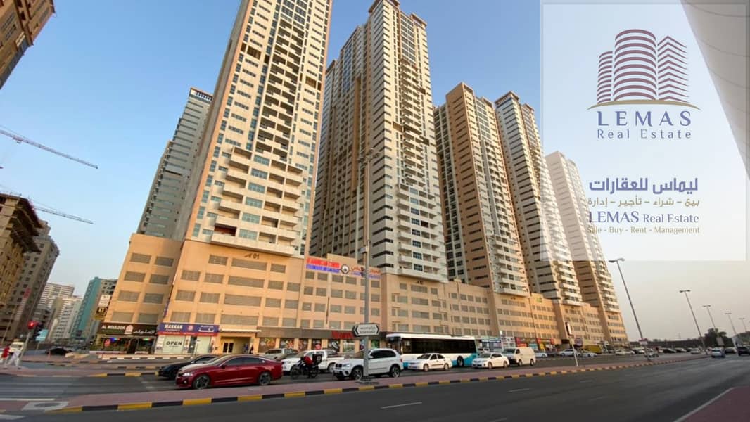studio 1th floor with parking in Ajman one tower