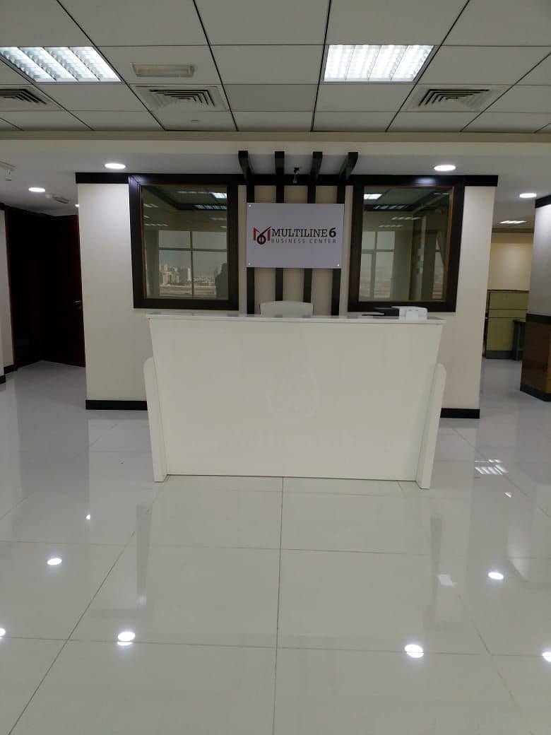 AFFORDABLE RENT FOR AN  EXECUTIVE OFFICE WITH FURNITURE W/VIEW & PARKING, FREE DEWA, NO DEPOSIT