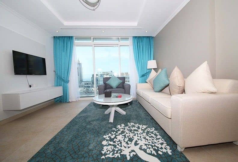位于迪拜码头，珍娜滨海酒店公寓 1 卧室的酒店式公寓 15500 AED - 3144855