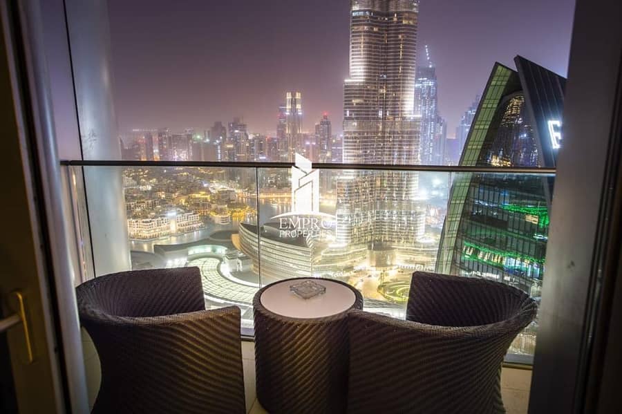 Luxury 2 BR | Highest Floor| Full Burj and Fountain View
