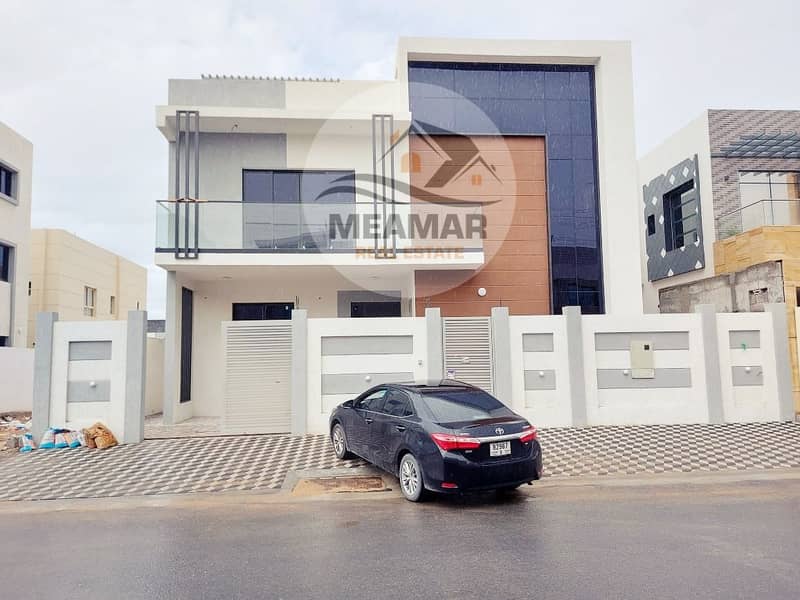 Opportunity for sale in front of Rahmaniyah Sharjah, a modern villa without down payment, with a very excellent personal building and finishing, freeh