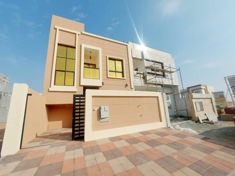 Freehold villa, great design, very close to Sheikh Mohammed bin Zayed St. , super deluxe finishing, and an attractive price