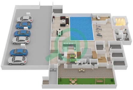 المخططات الطابقية لتصميم النموذج 1 CONTEMPORARY فیلا 7 غرف نوم - دبي هيلز غروف