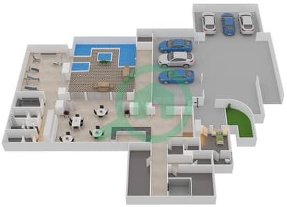 المخططات الطابقية لتصميم النموذج 2 CLASSIC فیلا 7 غرف نوم - دبي هيلز غروف