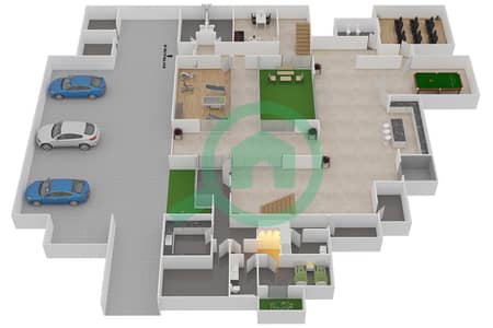 المخططات الطابقية لتصميم النموذج 4 MODERN فیلا 8 غرف نوم - دبي هيلز غروف