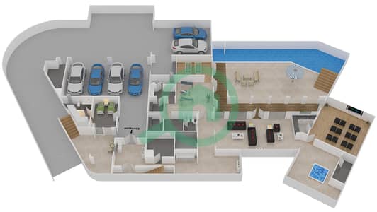 المخططات الطابقية لتصميم النموذج 5 CLASSIC فیلا 9 غرف نوم - دبي هيلز غروف