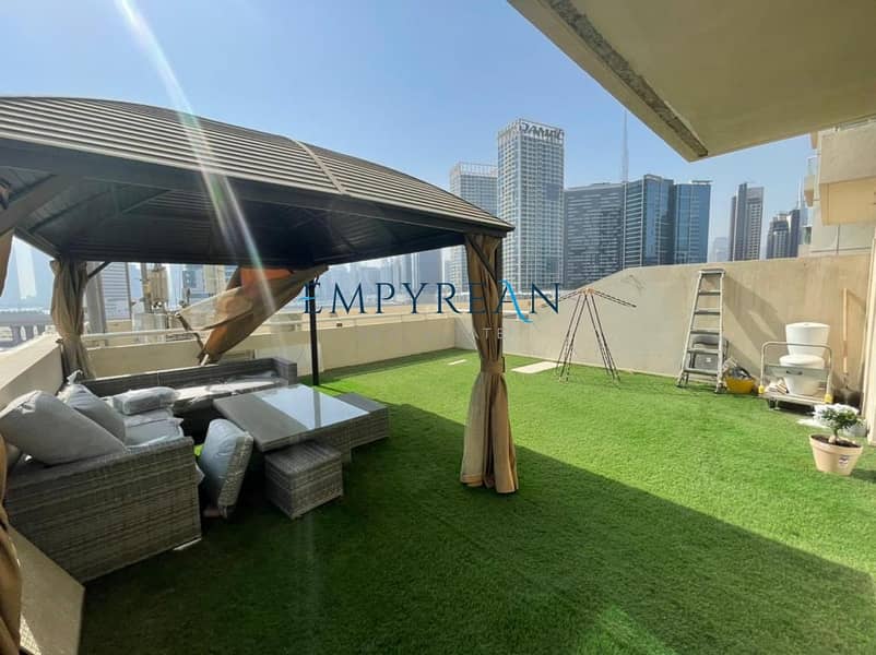 WELL MAINTAINED|FURNISHED 1BR WITH LARGE TERRACE|AT MAYFAIR RESIDENCY LOCATED BY CANAL