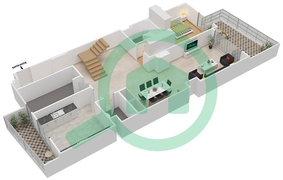 Janayen Avenue - 4 Bedroom Apartment Unit 6 G Floor plan Floor 2 interactive3D