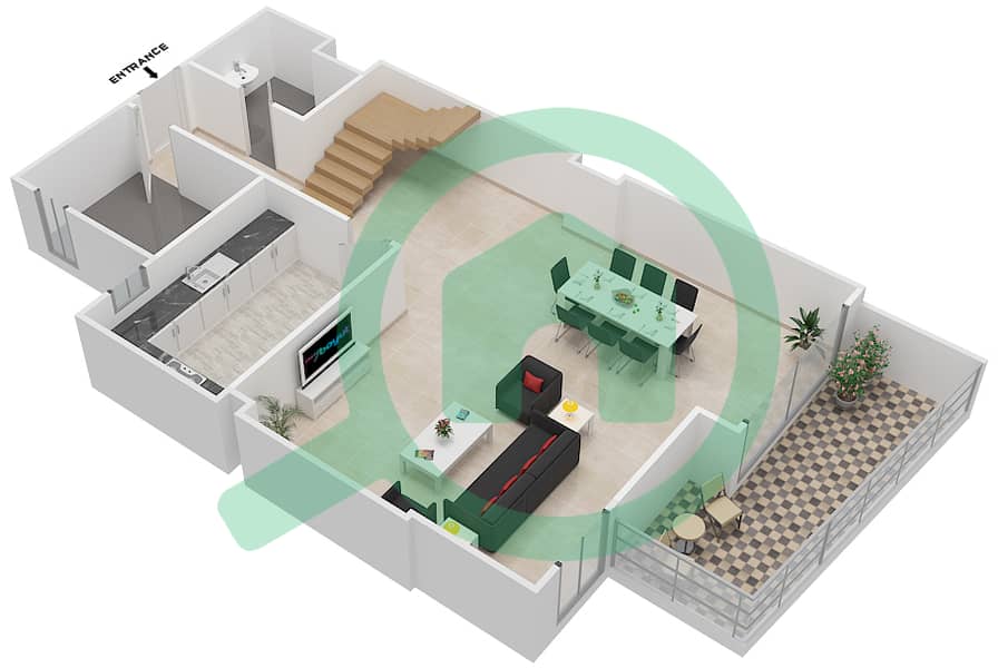 Джанаен Авеню - Апартамент 3 Cпальни планировка Единица измерения 2 G FLOOR 2 Floor 2 interactive3D