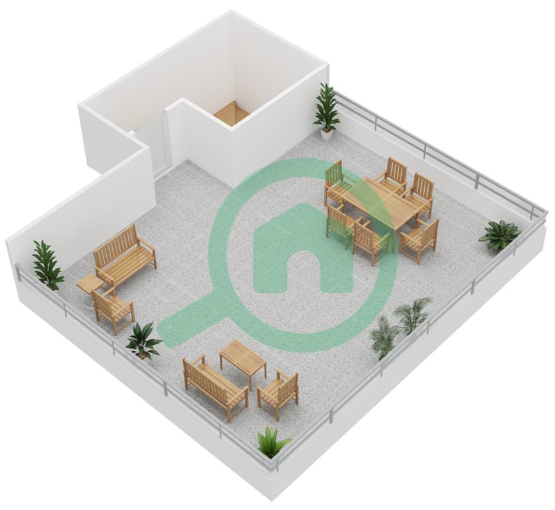 Club Villas - 4 Bedroom Villa Type 4 Floor plan Roof interactive3D
