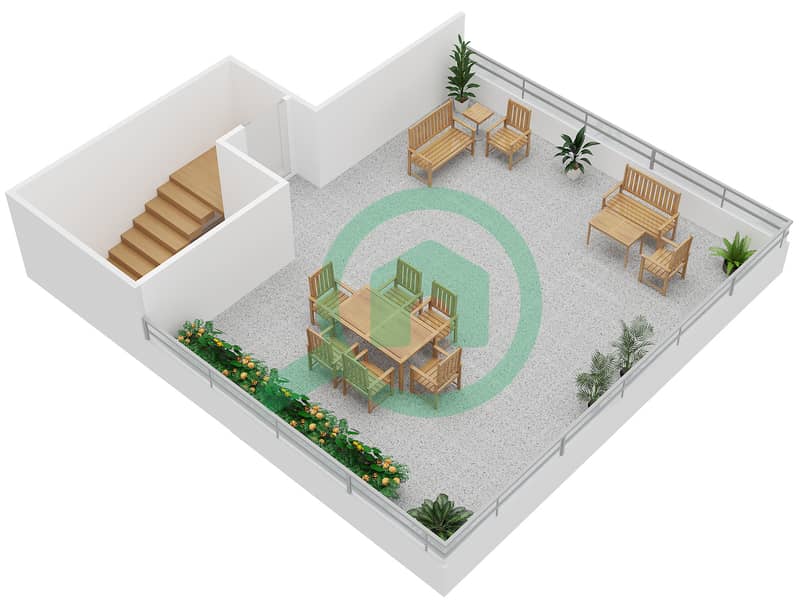 俱乐部别墅 - 4 卧室别墅类型5戶型图 Roof interactive3D