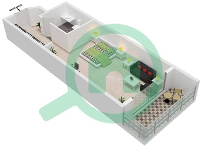 湖景小区A座 - 单身公寓类型A104戶型图