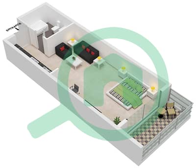 湖景小区A座 - 单身公寓类型A110戶型图