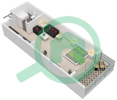 湖景小区A座 - 单身公寓类型A114戶型图