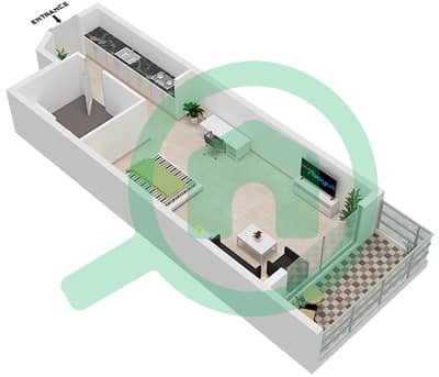 المخططات الطابقية لتصميم النموذج A111 شقة استوديو - لاجو فيستا A