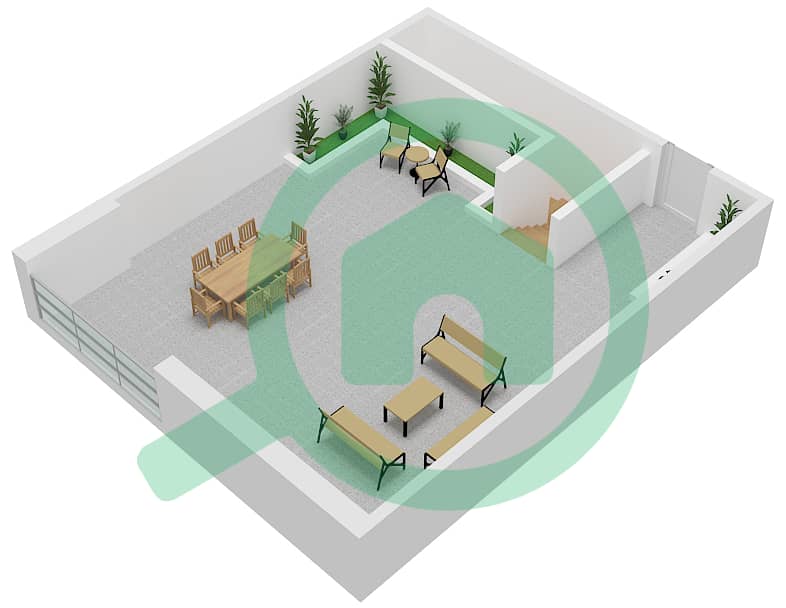 المخططات الطابقية لتصميم الوحدة 7 FLOOR GROUND,1,2 شقة 2 غرفة نوم - ذا جراند Roof interactive3D