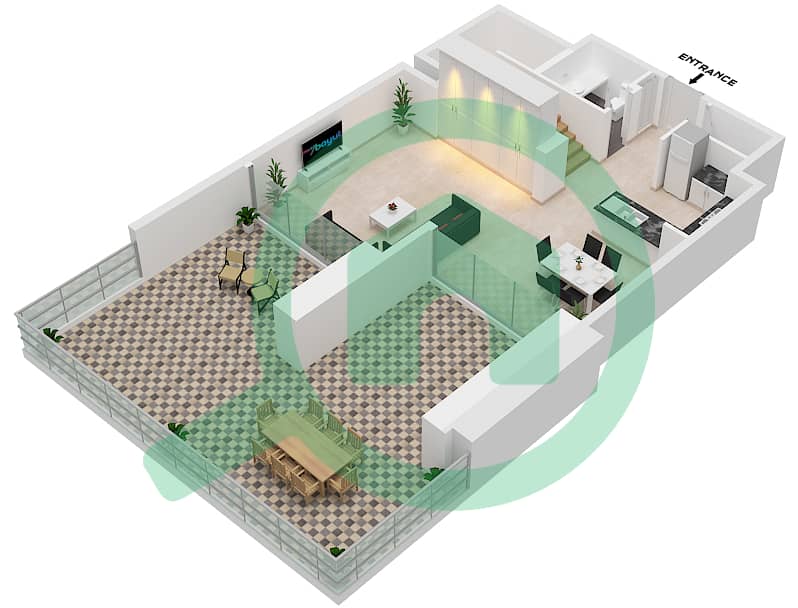 Гранд - Апартамент 2 Cпальни планировка Единица измерения 7 FLOOR GROUND,1,2 Floor 1 interactive3D