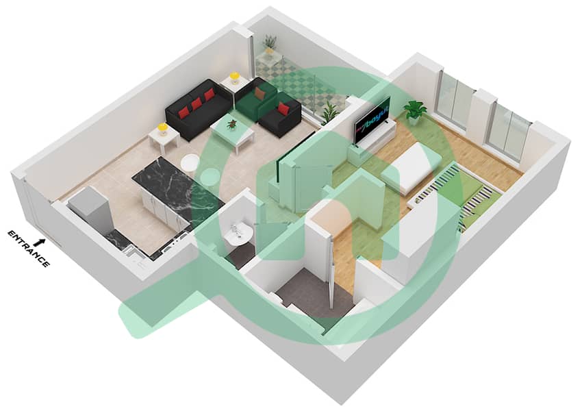 Spanish Tower - 1 Bedroom Apartment Unit 3 FLOOR 2 Floor plan Floor 2 interactive3D