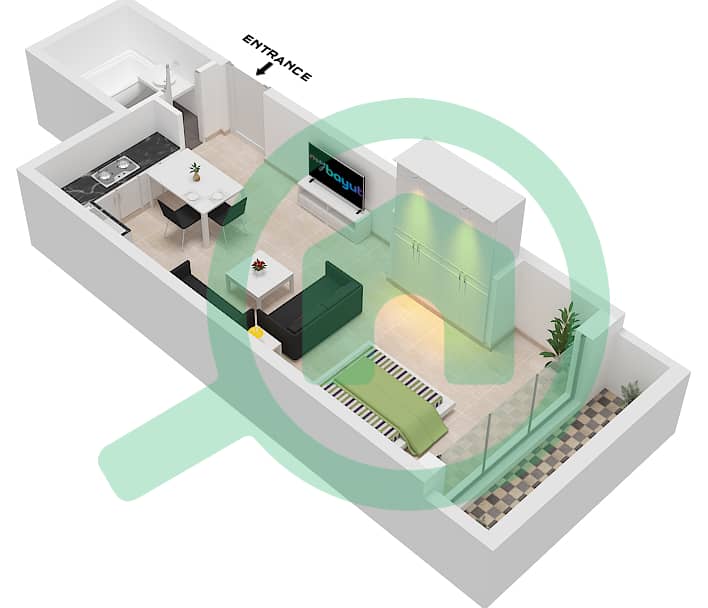 西班牙安达鲁西亚公寓 - 单身公寓单位9 FLOOR 2戶型图 Floor 2 interactive3D