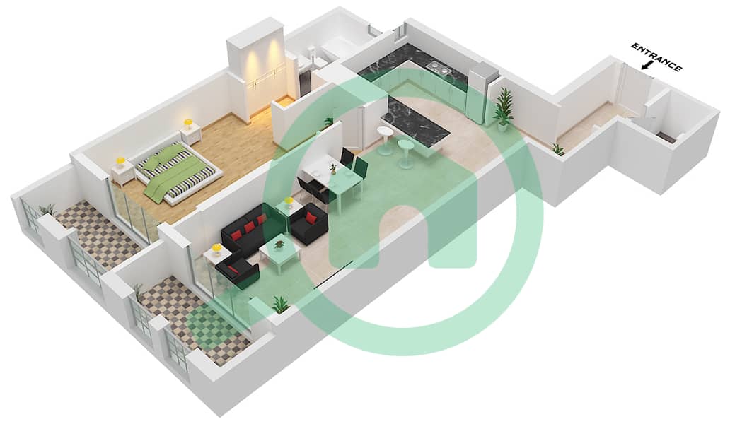 Spanish Tower - 1 Bedroom Apartment Unit 10 FLOOR 2 Floor plan Floor 2 interactive3D