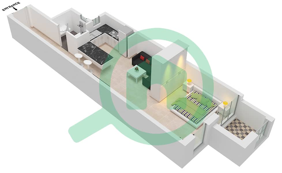 西班牙安达鲁西亚公寓 - 单身公寓单位11 FLOOR 2戶型图 Floor 2 interactive3D