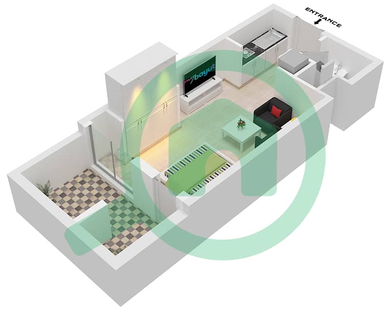 西班牙安达鲁西亚公寓 - 单身公寓单位2 FLOOR 3戶型图 Floor 3 interactive3D