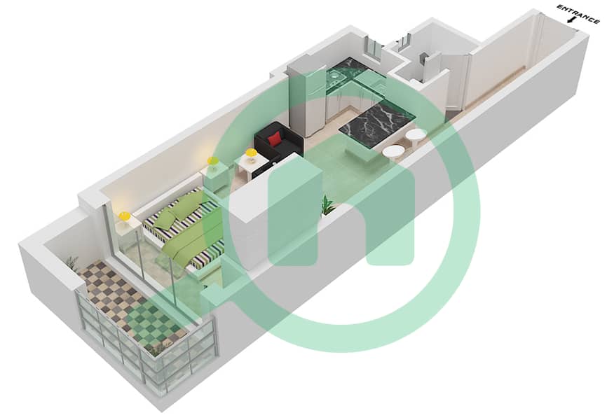 西班牙安达鲁西亚公寓 - 单身公寓单位11 FLOOR 3戶型图 Floor 3 interactive3D