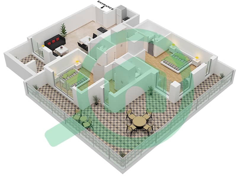 Spanish Tower - 2 Bedroom Apartment Unit 17 FLOOR 3 Floor plan Floor 3 interactive3D